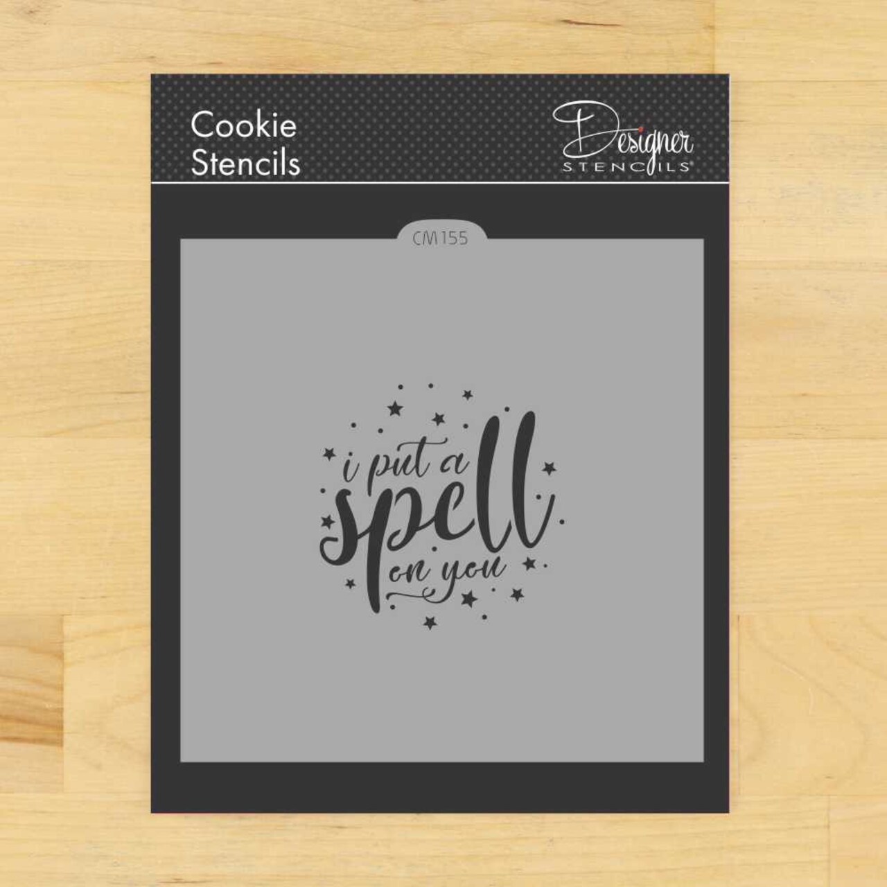 I Put A Spell On You Cookie & Craft Stencil | CM155 by Designer Stencils | Cookie Decorating Tools | Baking Stencils for Royal Icing, Airbrush, Dusting Powder | Craft Stencils for Canvas, Paper, Wood | Reusable Food Grade Stencil